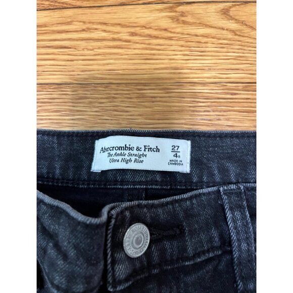 Abercrombie & Fitch The Ankle Straight Ultra High Rise Jeans Size Black Denim 4 - Picture 2 of 3